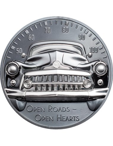 CLASSIC CAR Open Roads 2 Oz Silver Coin 10$ Cook Islands 2021