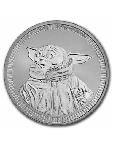 YODA Baby Grogu 1 Oz Монета Серебро 2$ Ниуэ 2023
