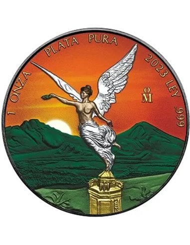LIBERTAD Libertad Color Antigua 1 Oz Moneda Plata México 2023