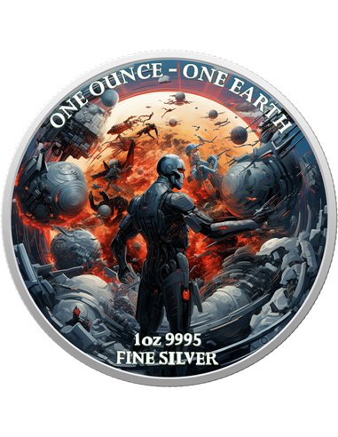 APOCALYPSE Artificial Intelligence Цветная Монета Серебро 1$ Фиджи 2022