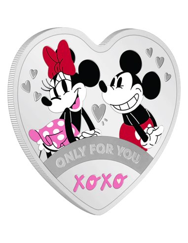 ONLY FOR YOU Disney Love Mickey & Minnie 1 Oz Moneda Plata 5$ Niue 2024