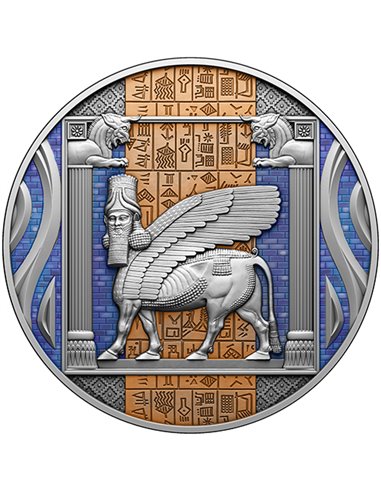CYWILIZACJA SUMERYJSKA 7 Przełomowych starożytnych cywilizacji 2 uncje srebrnej monety 2000 Fcs Kamerun 2023