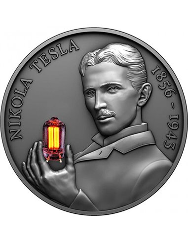 NIKOLA TESLA 2 Oz Монета Серебро 2000 Франков Камерун 2023