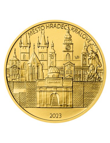 HRADEC KRALOVE Stand 1/2 Gold Proof Coin 5000 CZK Czech National Bank