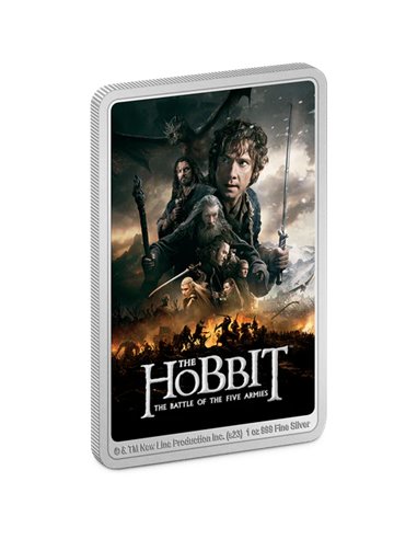 BATAILLE DES CINQ ARMÉES Le Hobbit Warner Bros Pièce d'argent de 1 once 2$ Niue 2023
