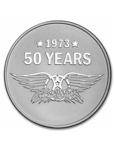 AEROSMITH 50 Anniversary Oz Silver Coin 2$ Niue 2023