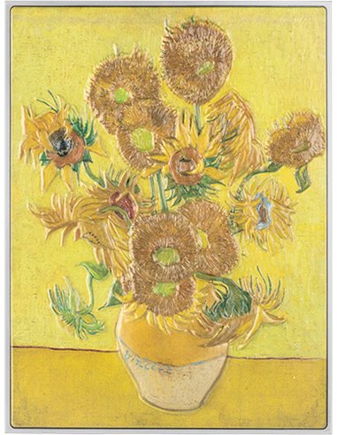 GIRASOLI Vincent Van Gogh Moneta Argento 10000 Franchi Ciad 2024
