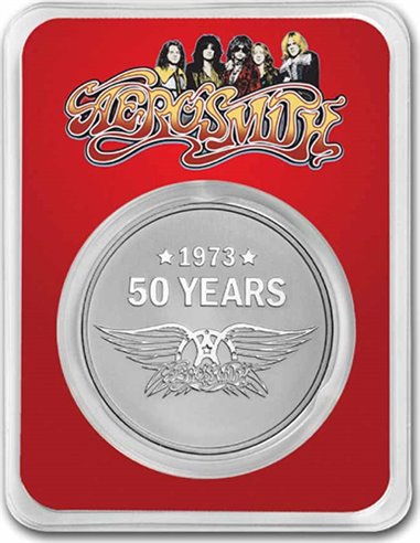 AEROSMITH 50 Anniversary TEP Oz Монета Серебро 2$ Ниуэ 2023