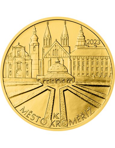 MEST KROMERIZ 1/2 Moneta d'oro Proof 5000 CZK Banca nazionale ceca