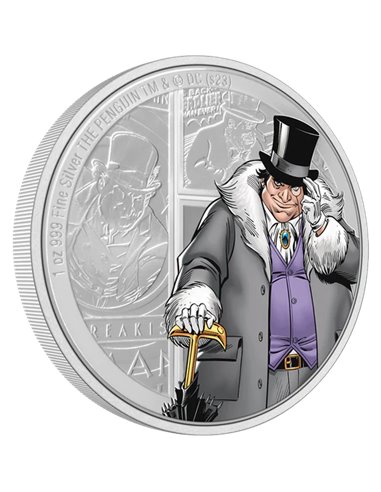 THE PENGUIN DC Villains 1 Oz Монета Серебро 2$ Ниуэ 2023