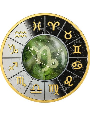 Znaki Zodiaku Koziorożec Srebrna Moneta 500 Franków Kamerun 2023