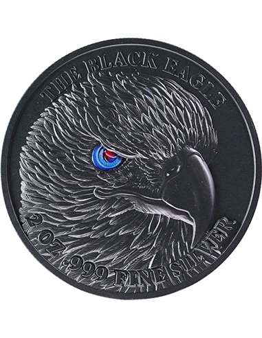 CZARNY ORZEŁ Wysoka płaskorzeźba 2 Oz Srebrna antyczna moneta 10000 franków Tchad 2024