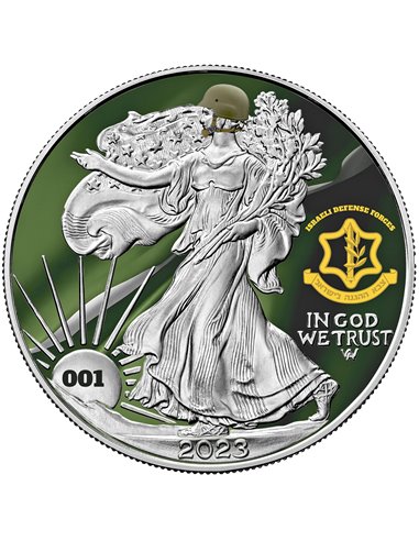 ISRAELI DEFENSE FORCES Edición 1 Oz Moneda Plata 1$ USA 2023