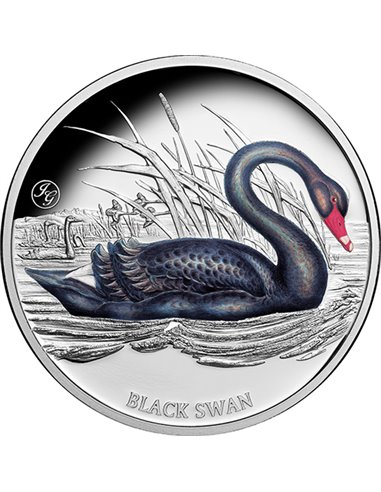 BLACK SWAN John Gould's 1 Oz Серебро Монета пруф 1$ Ниуэ 2024