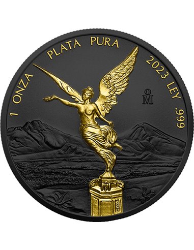 LIBERTAD Black Platinum & Gold 1 Oz Серебро монета Мексика 2023