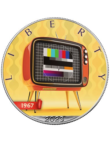 COLOR TV Inventions Águila Americana 1 Oz Moneda Plata 1$ USA 2023