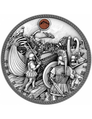 BITWA POD SALAMINĄ Bitwy morskie 2 uncje srebrnej monety 5 $ Niue 2019