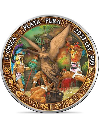SACRIFICIO Historia De La Azteca Libertad Moneta Argento 1 Oz Messico 2023