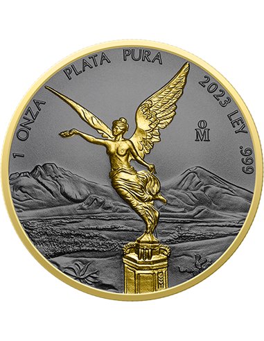 ZŁOTY PIERŚCIEŃ Libertad 1 Oz Srebrna Moneta Meksyk 2023