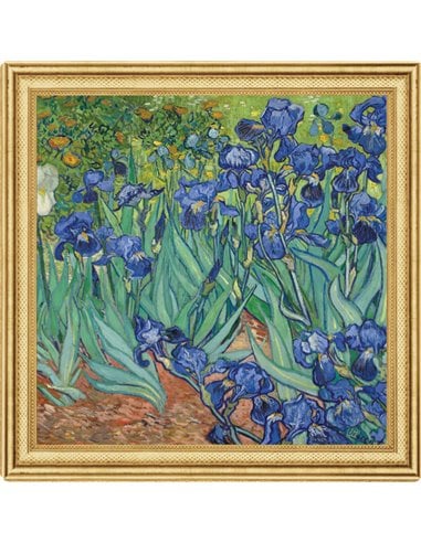 IRISES Vincent Van Gogh 170° Anniversario 2 Oz Moneta Argento 2$ Niue 2023