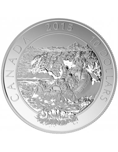 WHITEWATER RAFTING Монета Серебро 10$ Канада 2015