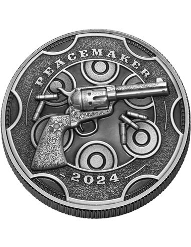 PEACEMAKER Colt 1 Oz Moneda Plata 2000 Francos Cameroon 2024