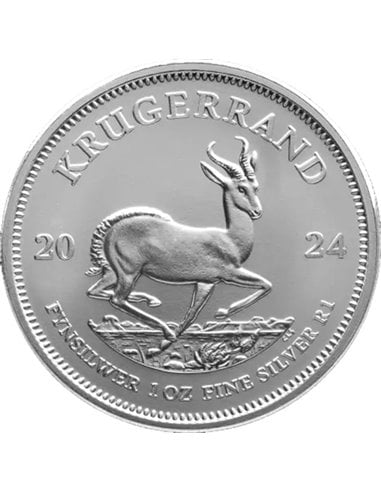 KRUGERRAND 1 Oz Moneda Plata 1 Rand Sudáfrica 2024
