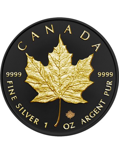 CHARLES III Gold & Black Platinum 1 Oz Серебро Монета 5$ Канада 2024
