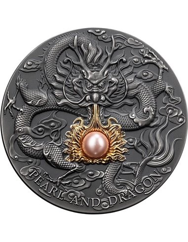 PINK PEARL AND DRAGON DIVINE PEARLS 52 oz Монета Серебро 5$ Ниуэ 2024