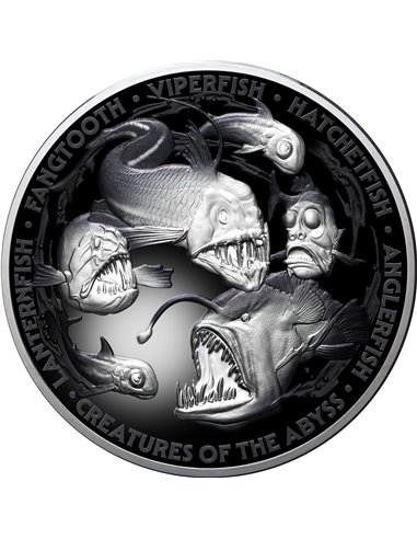 CREATURED OF THE ABYSS 5 oz Монета Серебро 10$ Ниуэ 2024