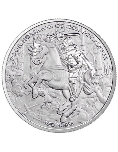 CZERWONY KOŃ Czterech jeźdźców apokalipsy 1 uncja srebrnej monety bulionowej 5 talarów 2024