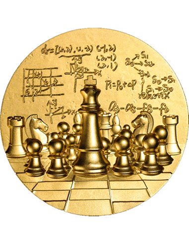INTERNATIONAL CHESS Gold Gilded 2 Oz Silver Coin 2000 Francs Cameroon 2024