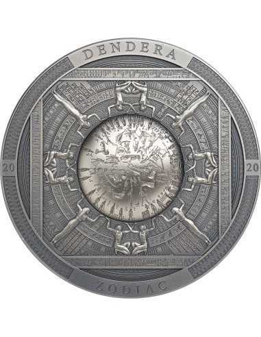 DENDERA Zodiac Archaeology Symbolism 3 Oz Silver Coin 20$ Îles Cook 2020