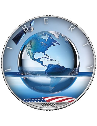 AI CYBER EARTH 1 Oz Монета Серебро 1$ США 2024