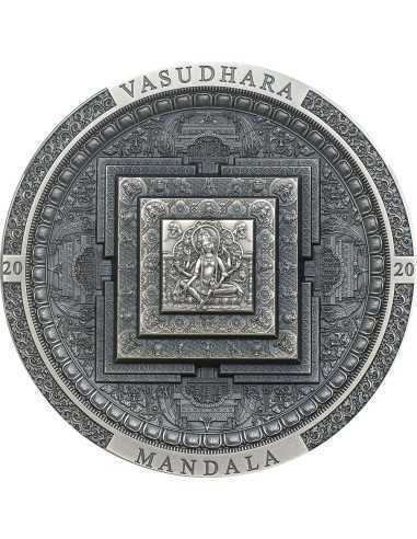VASUDHARA MANDALA Archéologie 3 Oz Silver Coin 2000 Togrog Mongolie 2020