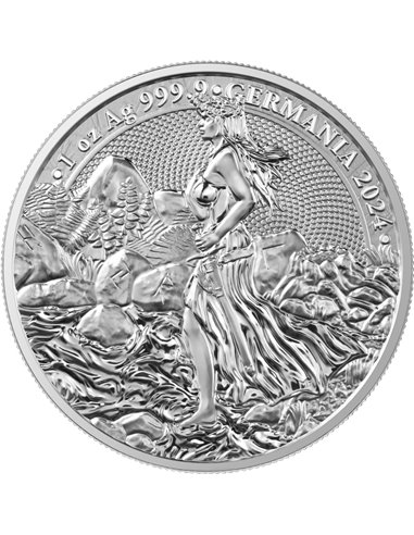 LADY GERMANIA 1 Oz Moneda Plata 5 Mark Germania 2024