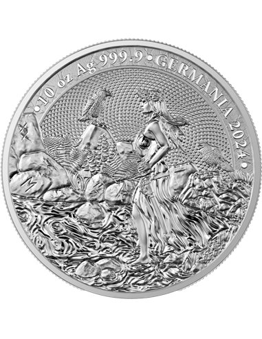 LADY GERMANIA 10 Oz Moneda Plata 50 Mark Germania 2024