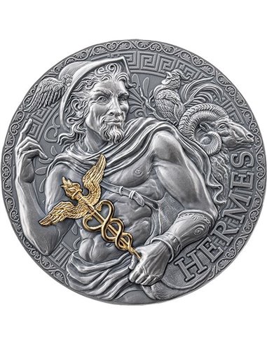 ГЕРМЕС Великая греческая мифология 3 Oz Монета Серебро 3000 Франков Камерун 2024