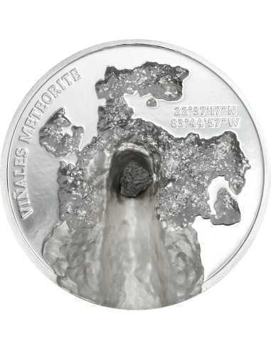 VINALES Meteorite Impacts 1 Oz Silver Coin 5$ Cook Islands 2020