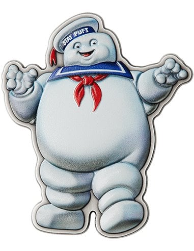 GHOSTBUSTER Stay Puft Shaped 2 Oz Moneda Plata 5$ Niue 2024