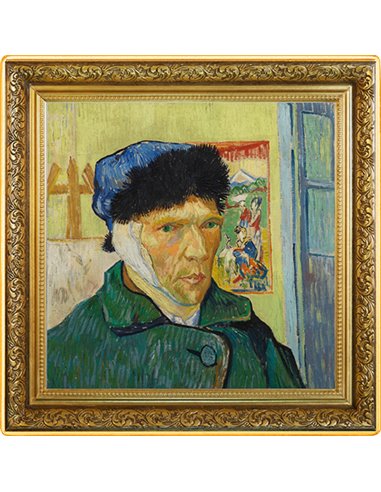 SELF PORTRAIT BANDAGED EAR 170th Aniversario Vincent van Gogh 1 Oz Moneda Plata 1$ Niue 2023