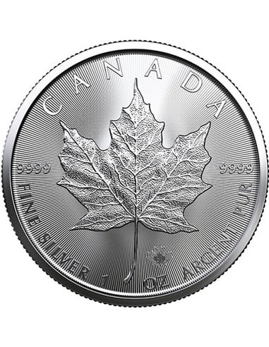 MAPLE LEAF Carlos III 1 Oz Moneda Plata $5 Canada 2024