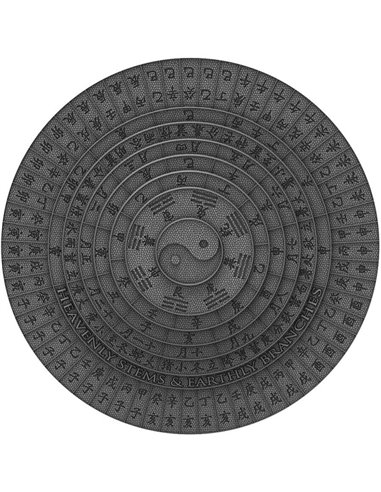 Himmlische Stämme und irdische Zweige. Antike Kalender, 2 Oz Silbermünze, 5 $, Niue 2020