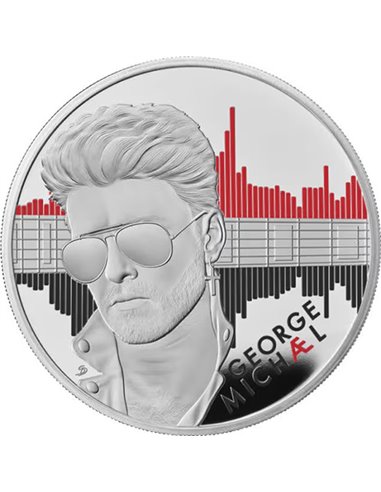 GEORGE MICHAEL Colored 1 Oz Монета Серебро 2 Фунта Великобритания 2024 г.