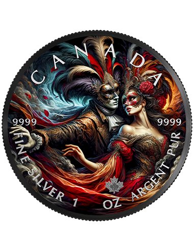 CARNIVAL Черный Рутений 1 Oz Монета Серебро Мексика 2023