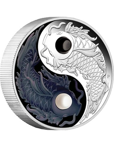 YIN YANG KOI 5 Oz Монета Серебро 5$ Тувалу 2024