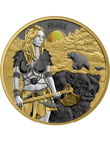VALKYRIES SOLVEIG Valhalla 1 Oz Монета Серебро 5 марок Германии 2024