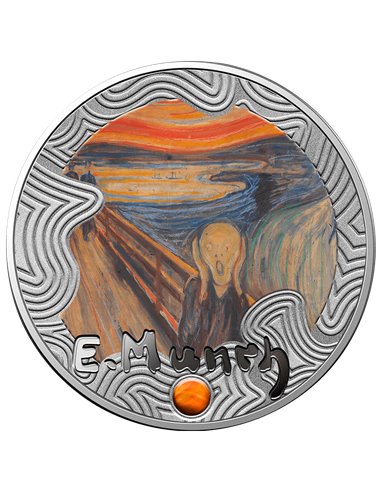 SCREAM Edvard Munch 160. rocznica Srebrna Moneta 500 Franków Kamerun 2024