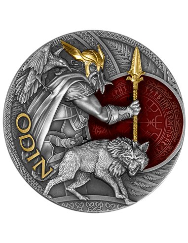 ODIN Lord Of Valhalla 2 Oz Монета Серебро 5$ Ниуэ 2023