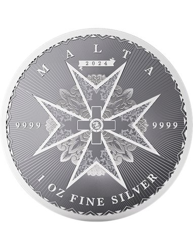 CROCE DI MALTESE Moneta Argento da 1 Oz 5 Euro Malta 2024
